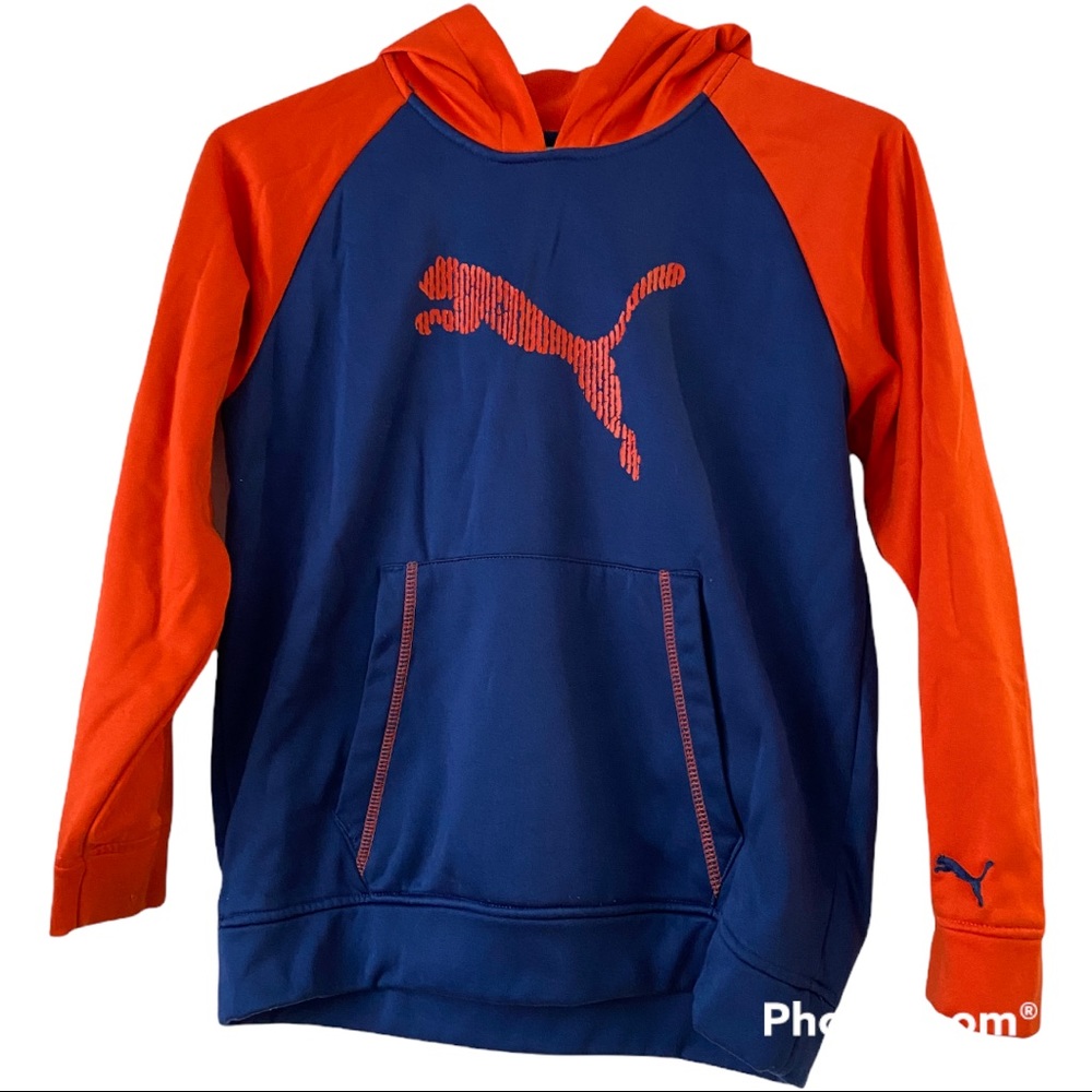 Puma orange and Navy sweatshirt boys Medium hoodie, sweatshirt